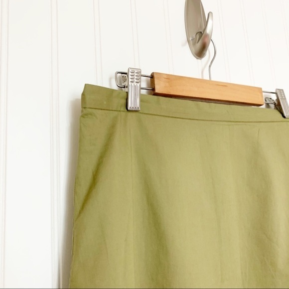 Madewell Size 4 Ruffle Wrap Mini Skirt Olive Green - Picture 3 of 6